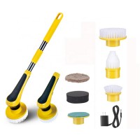 heavy duty rechargeable electric spin scrubber cordless floor cleaning brush