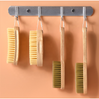 Natural Wooden Kitchen Veggie and Fruit Cleaning Scrubber Set