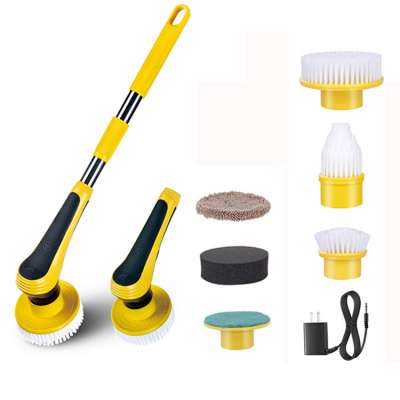 cleaning tools supplier portable multi-function electric cleaning brush spin scrubber with replacement brush